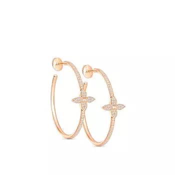 Серьги-кольца Idylle Blossom, розовое золото и бриллианты Louis Vuitton, розовый