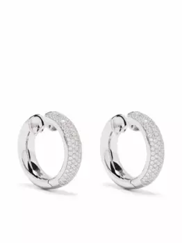 Серьги-кольца из белого золота с бриллиантами Tirisi, серебяный