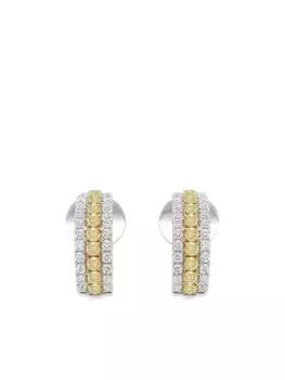 Серьги-кольца из белого золота HYT Jewelry, серебяный