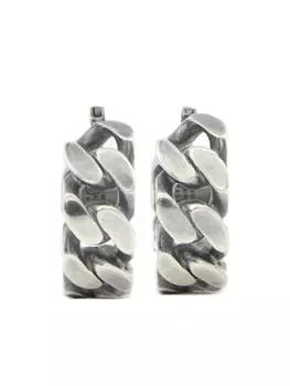 Серьги-кольца из цепочек MM6 Maison Margiela, серебряный