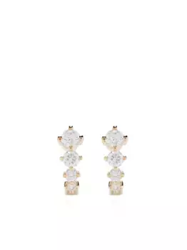 Серьги-кольца из желтого золота с бриллиантами Adina Reyter, золотой