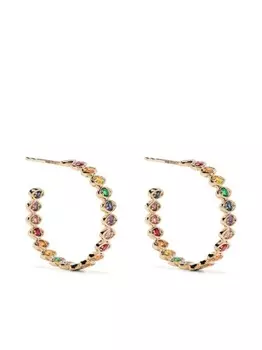 Серьги-кольца из желтого золота с камнями Sydney Evan, золотой