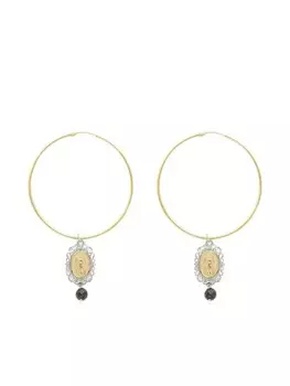 Серьги-кольца из желтого золота с сапфирами Dolce & Gabbana, золотой