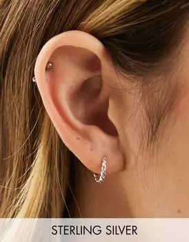 Серьги-кольца Kingsley Ryan из стерлингового серебра с веревкой диаметром 12 мм