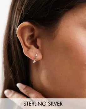 Серьги-кольца Kingsley Ryan из стерлингового серебра 12 мм с жемчугом