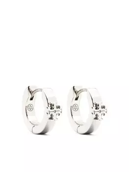 Серьги-кольца Kira Double-T Tory Burch, серебряный