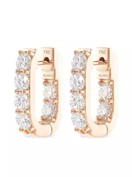 Серьги-кольца Linka Grande из розового золота с бриллиантами ALINKA, розовый