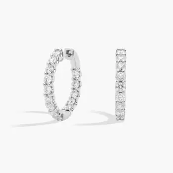 Серьги-кольца Luna Diamond Eternity из 18-каратного белого золота (2 карата) Blue Nile