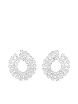 Серьги-кольца Matrix Swarovski, белый