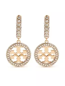 Серьги-кольца Miller с кристаллами Tory Burch, золотой
