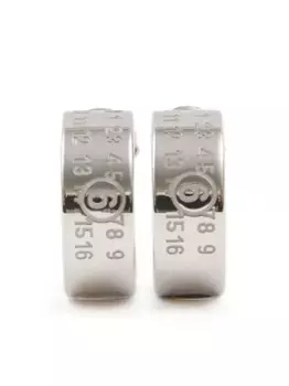 Серьги-кольца Numeric с гравировкой MM6 Maison Margiela, серебяный