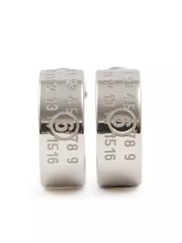 Серьги-кольца Numeric с гравировкой MM6 Maison Margiela, серебряный