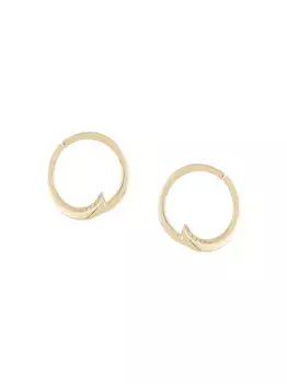 Серьги-кольца Pin Wheel из желтого золота с бриллиантами LE STER, золотой