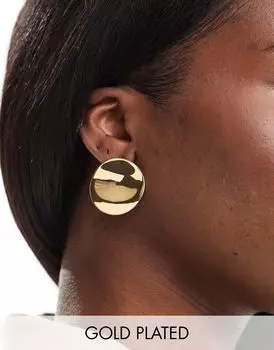 Серьги-кольца с абстрактным покрытием ASOS DESIGN из 14-каратного золота
