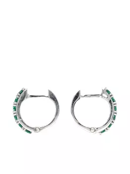 Серьги-кольца с изумрудами Emanuele Bicocchi, серебряный