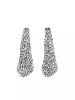 Серьги-кольца с кристаллами Alexander McQueen, серебяный