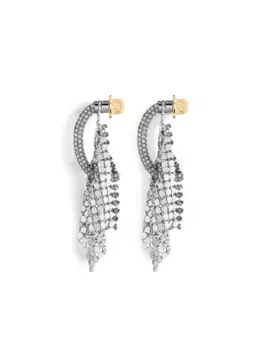 Серьги-кольца с кристаллами DEMARSON New York, серебяный