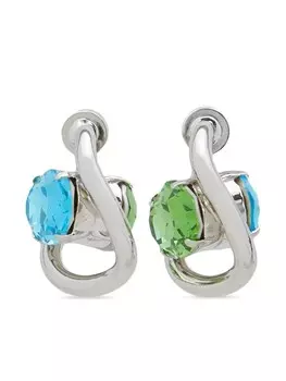 Серьги-кольца с кристаллами Marni, серебряный
