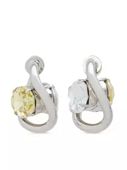 Серьги-кольца с кристаллами Marni, серебряный