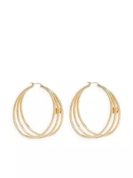 Серьги-кольца с логотипом DG Dolce & Gabbana, золотой