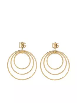 Серьги-кольца с логотипом DG Dolce & Gabbana, золотой