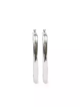 Серьги-кольца с логотипом MM6 Maison Margiela, серебяный
