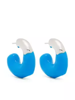 Серьги-кольца с логотипом Sunnei, синий