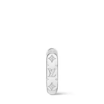 Серьги-кольца с монограммой и цепочкой Louis Vuitton, серебряный