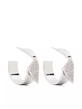 Серьги-кольца с паве Eddie Borgo, серебряный