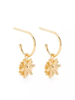 Серьги-кольца с подвесками в виде ромашек Wouters & Hendrix, золотой