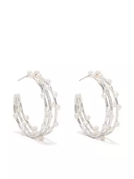 Серьги-кольца с жемчугом DOWER AND HALL, серебряный