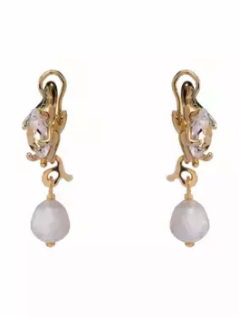 Серьги-кольца с жемчужной подвеской AMI PARIS, золотистый