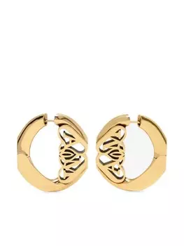 Серьги-кольца Seal с логотипом Alexander McQueen, золотой