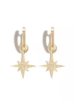 Серьги-кольца Starburst из желтого золота с бриллиантами Sydney Evan, золотой