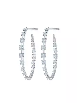 Серьги-кольца Starry Night из белого золота с бриллиантами KWIAT, серебяный