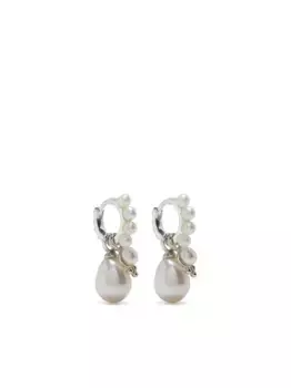 Серьги-кольца Timeless с жемчугом DOWER AND HALL, серебяный