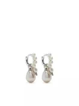 Серьги-кольца Timeless с жемчугом DOWER AND HALL, серебряный