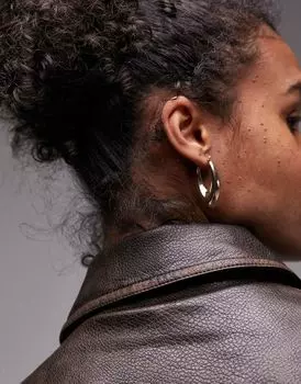 Серьги-кольца Topshop Estelle v-образной формы золотистого цвета