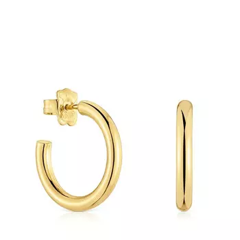 Серьги-кольца Tous Basics Short 18kt, 20 мм, серебро с покрытием из золота