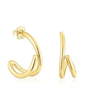 Серьги-кольца Tous Bent, серебро позолоченное