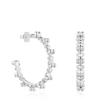 Серьги-кольца Tous Bold Bear With Bear Motifs, 30 мм, серебро