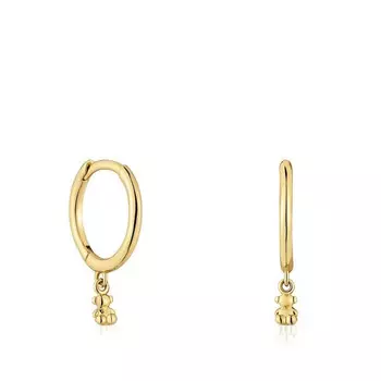 Серьги-кольца Tous Bold Bear Bear Charm, золото