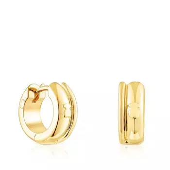 Серьги-кольца Tous Fellow Double, серебро позолоченное