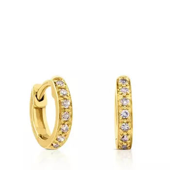 Серьги-кольца Tous Gem Power Omega Back, золото/бриллианты