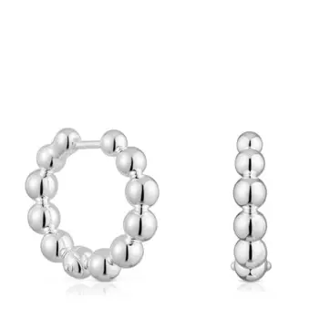 Серьги-кольца Tous Gloss Small With Charms, 15 мм, серебро