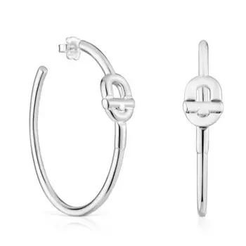 Серьги-кольца Tous Manifesto Extra-long Motif, серебро