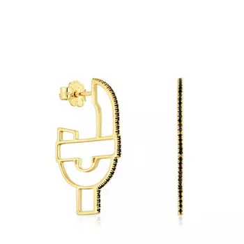 Серьги-кольца Tous Manifesto Silhouette, золото/шпинель