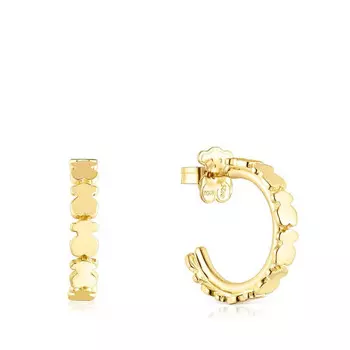 Серьги-кольца Tous Straight, серебро позолоченное