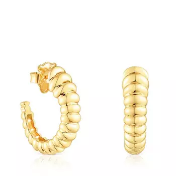 Серьги-кольца Tous Virtual Garden, серебро позолоченное