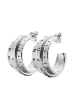 Серьги-кольца Triple Number MM6 Maison Margiela, серебряный